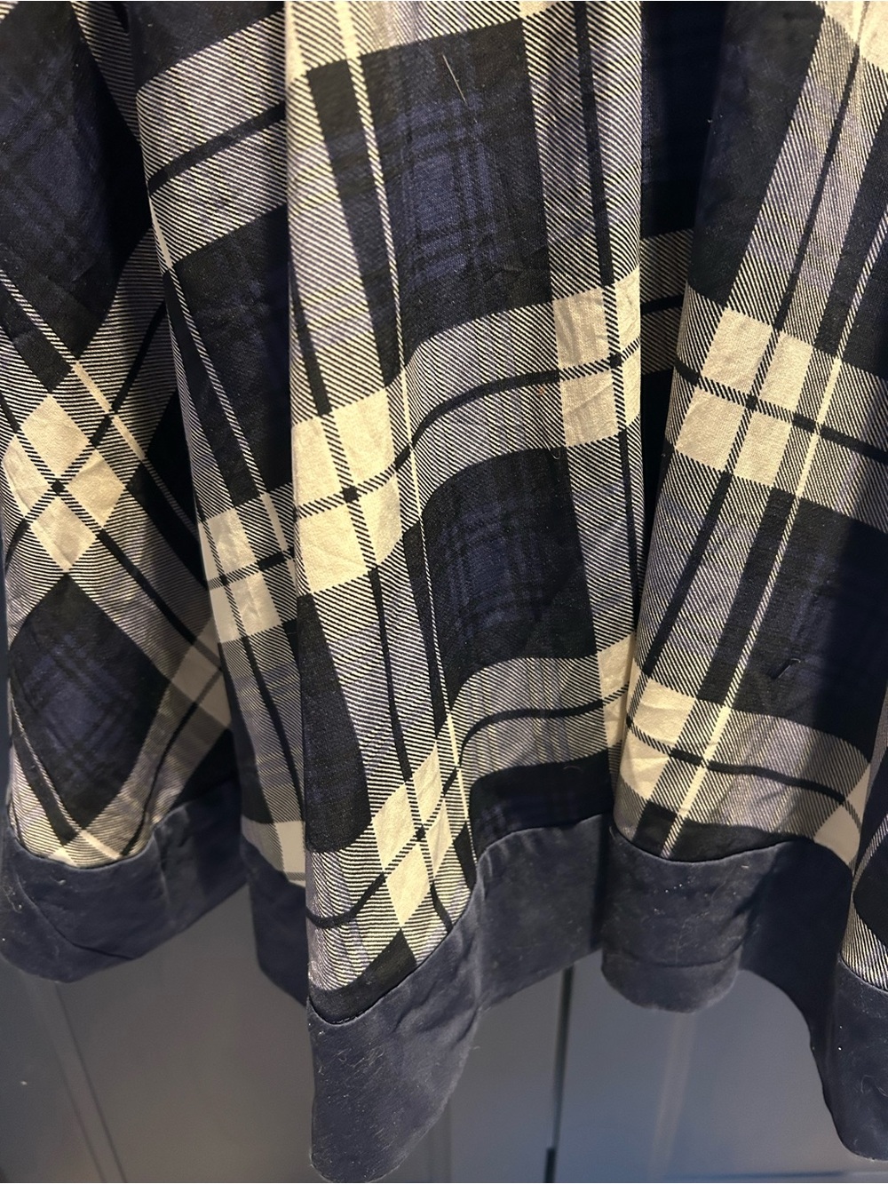 Freeway Black, Cream and Blue Plaid Button-Down Top - Picture 5 of 5